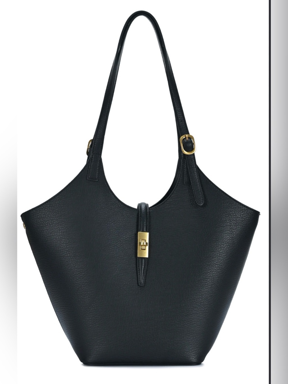 Miztique turnlock detail tote black/gold